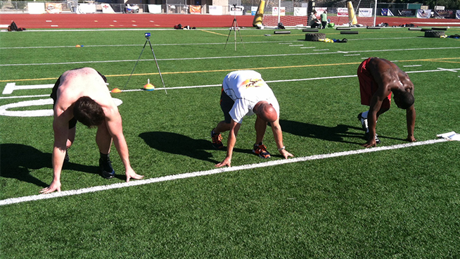 Training the 40-Yard Dash start for the Combine