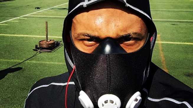 Darnell Dockett's Explosive Sled Row with Training Mask 