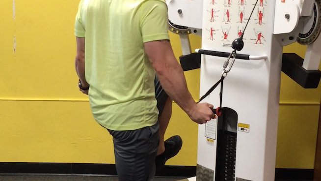 Standing Cable Pull in a Single-Leg Stance