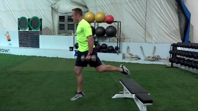 Weighted RFE Split Squat Jumps