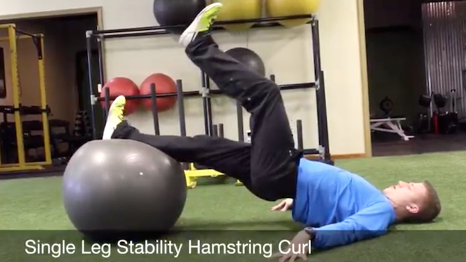 Single-Leg Stability Ball Hamstring Curl 