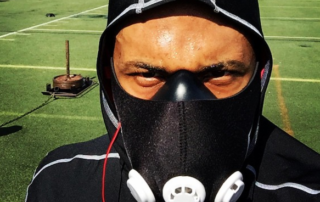 Darnell Dockett's Explosive Sled Row with Training Mask