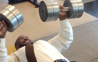 Steelers Defense Bench Press and Elliptical in Suits and Ties