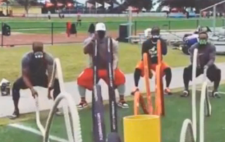 Ike Taylor's 4-Person Battle Ropes with Squat