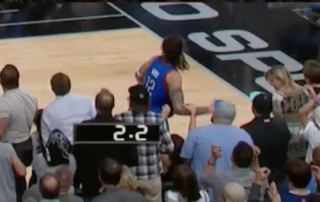 Fan Grabs Steven Adams's Arm at End of Thunder-Spurs Game