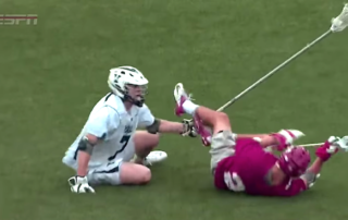 Yale Lacrosse Player Illegally Trucks Harvard Player to the Ground