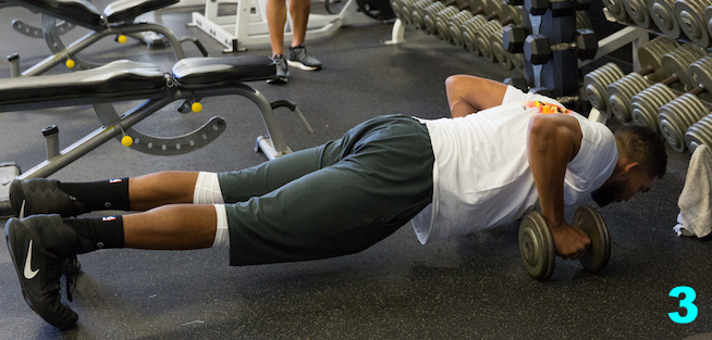 Karl-Anthony Towns Hammer Curls to Push-Ups 
