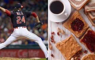 Indians Pitcher Andrew Miller Crushes a PB&J Sandwich and Coffee During Every Game