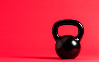 kettlebell with red background