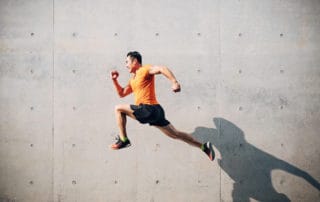 Men, Running, Jumping, Asian and Indian Ethnicities, East Asian Ethnicity, Mid Adult